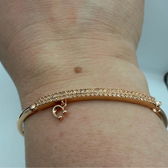 COACH Rose Gold Pave Bar C bracelet MSRP $98 nwt - Picture 10 of 13